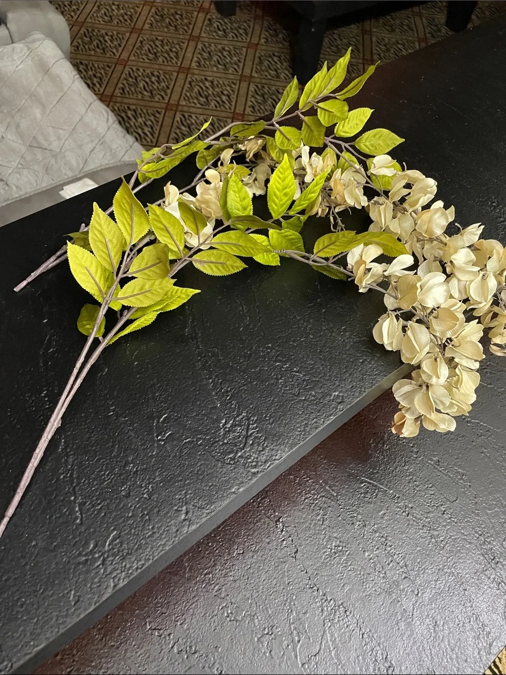 Artificial Floral Bundle with Cream Flowers and Greenery - Unbranded
